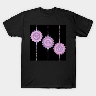 Pencil Strokes of Floating Purple Mandalas T-Shirt